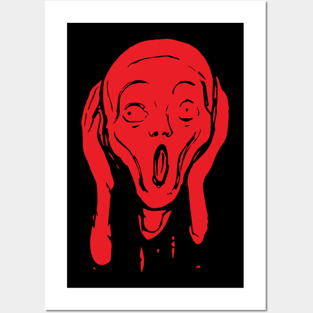 The Scream Edvard Munch The Scream Hearers Head Minimal Red Wall Art by PelagiosCorner